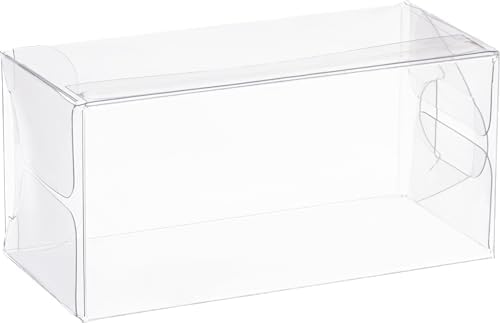 Hammont Clear PET Plastic Boxes - Transparent Storage Containers for Party Favors, Gifts, Cookies, Ornaments, Weddings, Birthdays, and Special Events - 1.5"x1.5"x3.125" (24 Pack)