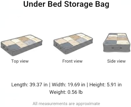 Under Bed Storage Bag with Handles, 75L Large Capacity Non-Woven Fabric Container for Comforters and Blankets, Fits Under Standard Beds