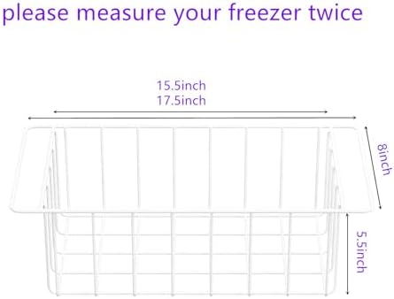 17.5 Inch Chest Freezer Organizer Storage Baskets Bins Metal Wire, Settle freezer chaos and reduce food waste effectively, Durable, Fully Use Space, Improve Air Circulate, 2 Pack