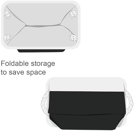 TheWarmHome Storage Bins for Shelves - 6 Pack 11.8x7.8x5.2 inch Collapsible Storage Cubes, Basket for Gifts Empty Closet Organizing Dog Toy Box (White & Black)