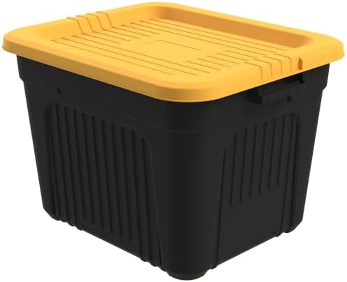 Life Story 20 Gallon Stackable Storage Bin, Versatile Lidded Container, Yellow