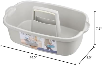 Large Cleaning Supplies Caddy Portable Shower Caddy Basket Light Gray 2Pk