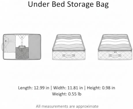 Easy-Access Under Bed Storage Bag, 90L Foldable Polyester Bin with Handles for Clothes and Quilts (1 Pack)