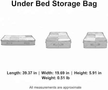 Maximize Bedroom Space with Under Bed Storage Bag - Durable Polyester Organizer for Quilts & Clothes, 39.4 x 19.7 x 5.9 Inches, 1 Pack
