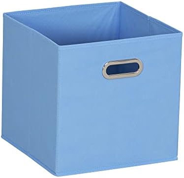 Household Essentials 6 ct Open Fabric Cube Storage Bins, Carolina Blue