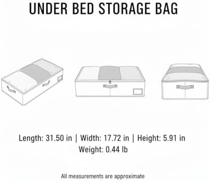 Under Bed Storage Bag, Foldable Non-Woven Fabric Container for Seasonal Clothes and Bedding, Low Profile Design Fits Tight Spaces (1 PC)
