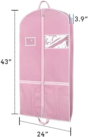 Zilink Travel Garment Bag with Pockets, Heavy Duty Suit Bag for Travel 43in