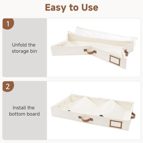 StorageWorks 4 Inch Low Profile Under Bed Storage Containers with Clear Lid