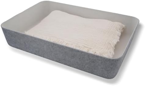 Welaxy Felt Underbed Storage Basket Gray Long Shelf Bin Counter Organizer