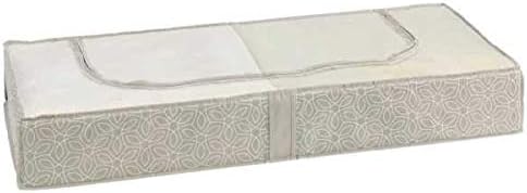 WENKO Balance Underbed Storage Bag with Viewing Window Polypropylene Taupe 105 x 15 x 45 cm