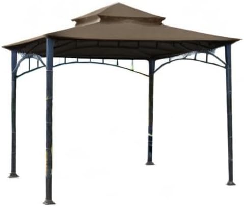 Garden Winds Reinforced RipLock 350 Replacement Canopy Top Cover Compatible with Madaga 10’ x 10’ Gazebo Models L-GZ136PST, L-GZ136PST-7, L-GZ136PST-2 - Nutmeg