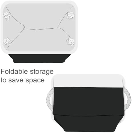 TheWarmHome Storage Basket for Gifts Empty - Large Cubes 3 Pack 15.8x11.8x11.8 inch Storage Bins for Organizing Book Cloth Bathroom Toy (White & Black)