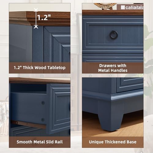 Joaxswe Farmhouse 5 Drawer Dresser for Bedroom Set of 2, 42" Tall Small Dressers & Chest of Drawers, Rustic Wood Dresser with Metal Handle, Storage Organizer Closet for Living Room, Hallway,Entryway | Chest of Drawers, Rustic Wood Dresser with Metal Ha...