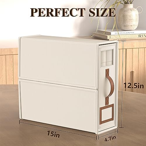 8 Pack Foldable Bed Sheets Set Organizers and Storage(King & Queen Size),Linen Fabric Closet Organizers with Window,Folding Bedding Storage Box for Bedsheets and Pillow Cube Organizer-Beige