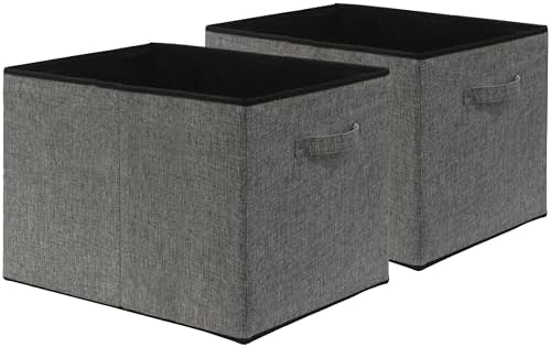 Simple Houseware 15" x 13" Foldable Fabric Storage Bin with Handles, 2 Pack