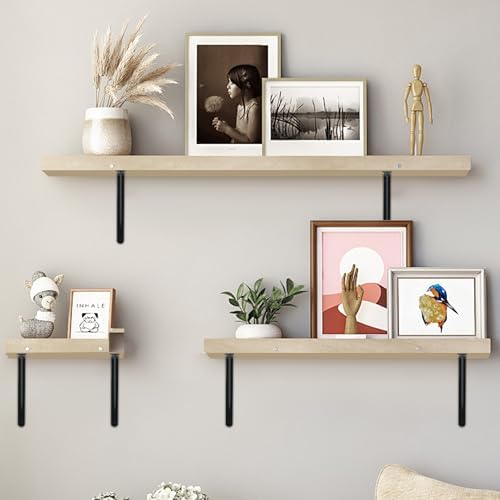 16 Pack L24 x H 12" Black Heavy Duty Shelf Brackets with Screws Metal Shelf Brackets Shelf Support Angle Brackets for Shelves L Brackets Heavy Duty Floating Shelf