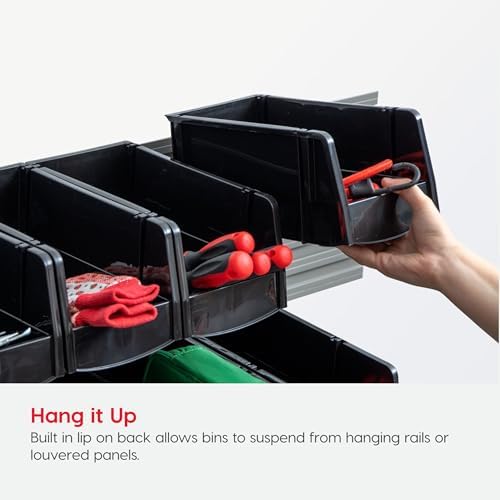 IRIS USA 15-Pack, Extra Small Stackable Storage Bins, Black