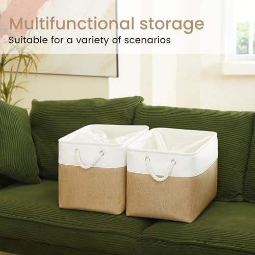 16x12x12 In Foldable Fabric Large Storage Bins with Handle 3 Pack