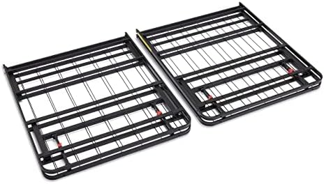 Amazon Basics Bed Frame with Ample Underbed Storage, Foldable Metal Platform, Sturdy Steel, No Box Spring Needed, 14 inches High, Noise-Free Support, Easy Assembly Tool-Free Setup, Full Size, Black