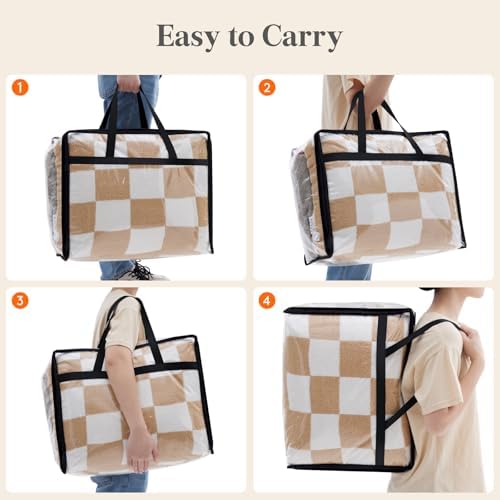 Lifewit 45L Clear Clothes Storage Bags,Plastic Foldable Blanket Storage Bag