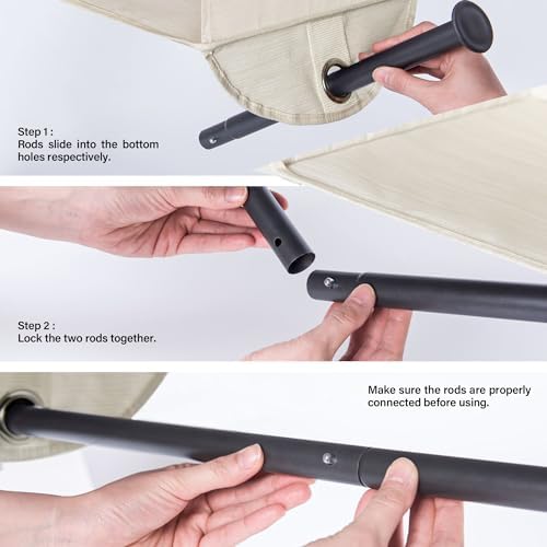 StorageWorks Hanging Closet Organizer with Rod, 4 Sections, 2 Tiers, Brown | Maximize Closet Space with 4 Open Sections and Built-in Rod for Hanging Clothes Below