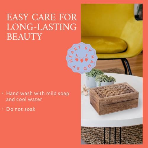 Mela Artisans Trellis Mango Wood Storage Box - Medium Burnt, 9x6 in | Handcrafted keepsake box featuring an easy opening lid to create storage for delicate jewelry or home décor accents.