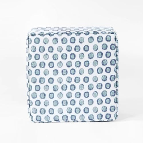 HomePop 18" Classic Square Storage Ottoman - Green Medallion Ikat Print