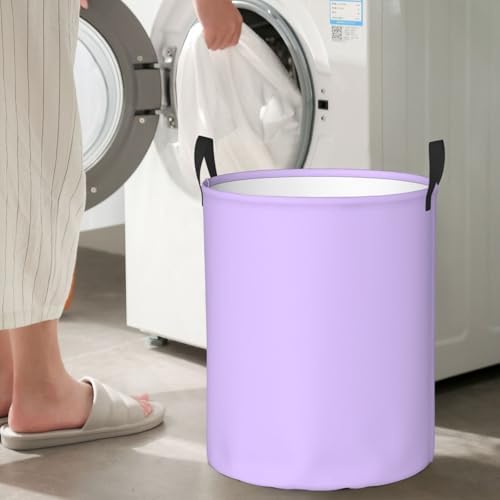 19.6" Large Laundry Hamper Bag, Light Lavender Trend Color Collapsible Laundry Basket Dirty Clothes Organizer Washing Bin for Family Essentials Storage