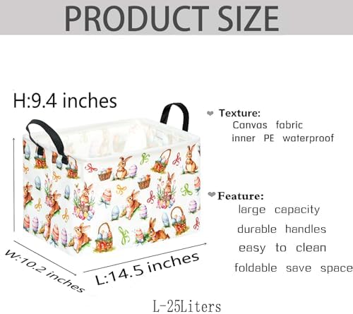 Gift Toy Storage Basket for Girls and Boys, Storage Organizer for Nursery Hamper Home Bedroom Laundry Hamper Shelf Easter Baskets