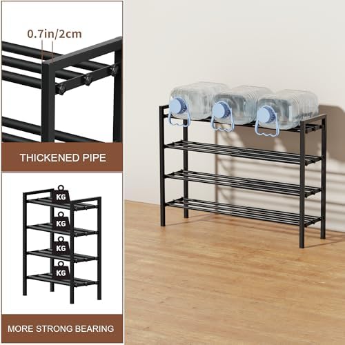 Expandable Shoe Rack, Heavy Duty Metal Shoe Organizer for Closet