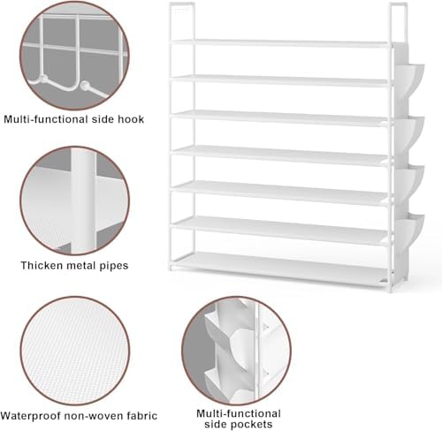 OYREL Shoe Rack 7 Tier Tall 28-35Pairs Organizer Storage