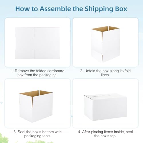 Famagic 6x4x4 Shipping Boxes Small for Packing & Business, 10 Pack, White
