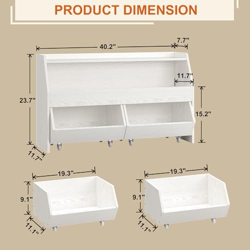 Kids Toy Storage Organizer, Kids Toy Organizer, Playroom Organization White