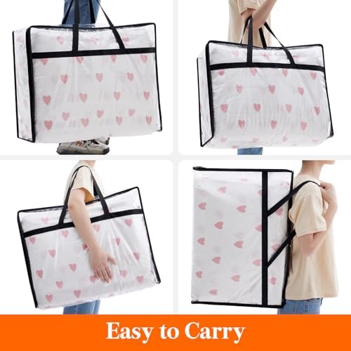 Lifewit 95L Clear Clothes Storage Bags,Plastic Foldable Blanket Storage Bag