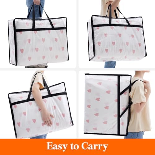 Lifewit 75L Clear Clothes Storage Bags,Plastic Foldable Blanket Storage Bag