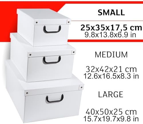 Lavatelli: Storage Box: Small - Peony - Lid & Side Handles, Decorative Cardboard Organizer, Stacks-Folds, Home-Clothes-Linen-Office, 13.8 x 9.8 x 6.9 | Floral Closet Organizer Box & Bedroom Garment Container – 25x35x17.5 cm