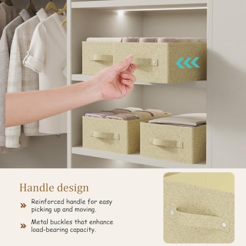 Open Storage Bin with Reinforced Stitching,Yellow,13x9x5.5in,3 Pack