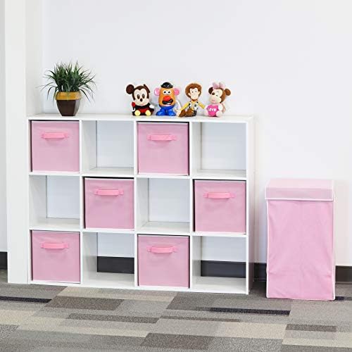 Simple Houseware 11-Inch Foldable Cube Storage Bins, Pink, 6-Pack