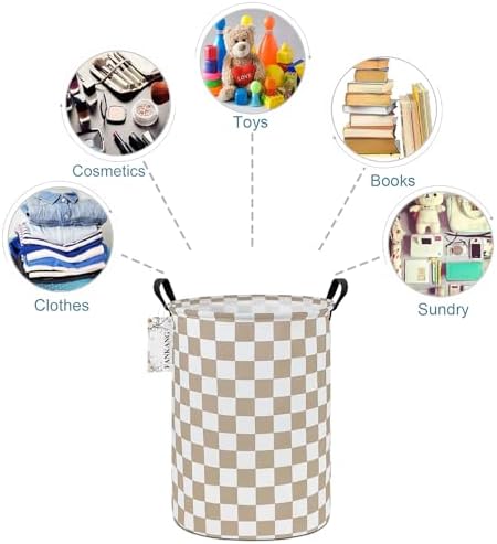 Storage Basket,Nursery Hamper Canvas Laundry Basket Beige flag | Foldable with Waterproof PE Coating Organizer Bin for Kids Boys and Girls,Office,Bedroom,Clothes