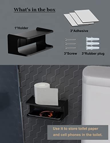 Bedside Wall Shelf Organizer, Small Bedside Shelf, (Black)
