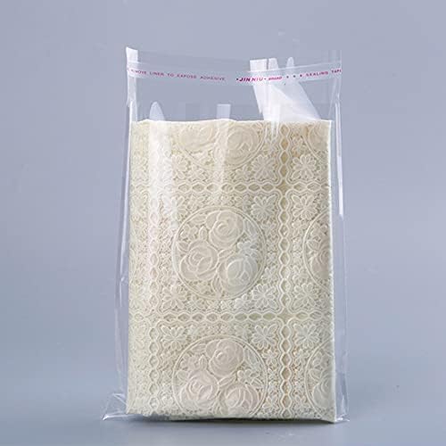 Yotelab Self Sealing Cellophane Bags, 7x10 In 100 Pcs Clear Resealable Bags