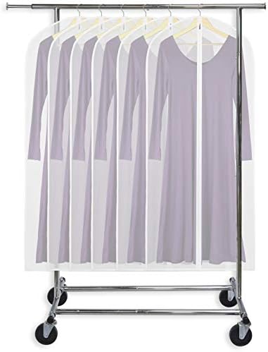 Simple Houseware 50-Inch Clear Garment Bags with Zipper, 6 Pack