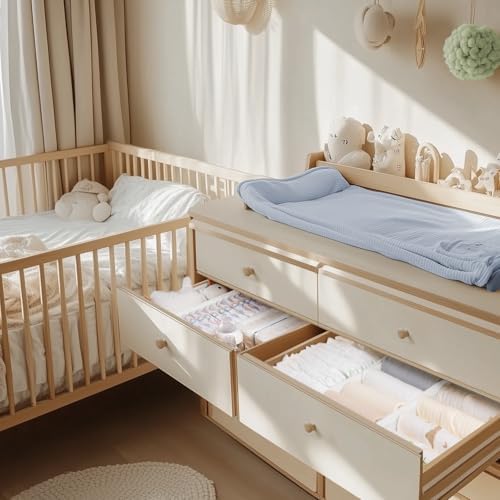 Criusia Drawer Organizer Clothes, 10 Pack Dresser Organizer for Baby Clothes, Underwear, Sock- Foldable Closet Organization and Storage Dividers Bins for Nursery, Bedroom (White)