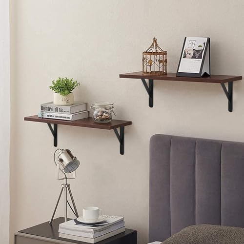 8 Pack L8 x H 6" Black Heavy Duty Shelf Brackets with Screws Metal Shelf Brackets Shelf Support Angle Brackets for Shelves L Brackets Heavy Duty Floating Shelf