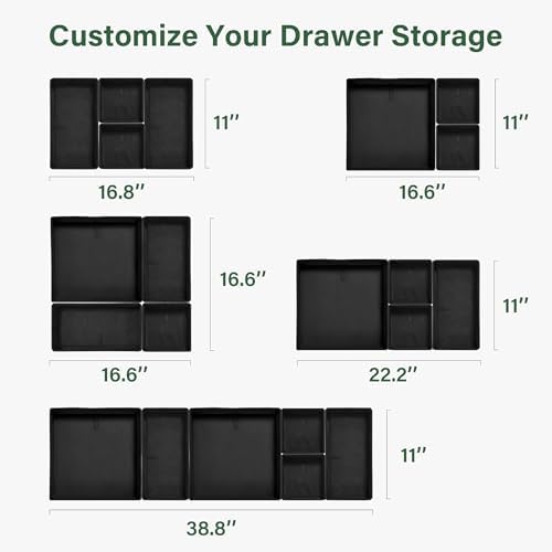 Kootek 16 Pack Drawer Organizer Clothes Dresser Organizers for Clothing