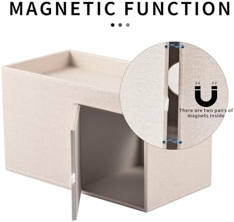 Square Tissue Box Cover with Drawers,Tissue Box Holder with Storage Tray, Makeup Organizer and Desk Organizer,Tissue Holders Decorative for Bathroom Vanity NightStand Dressing Table (Beige)