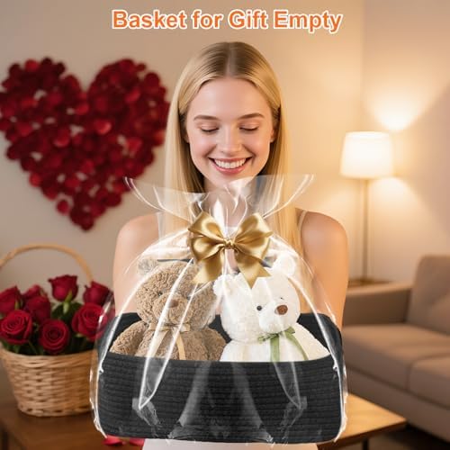 3Pack Small Woven Storage Baskets for Shelves Organizing