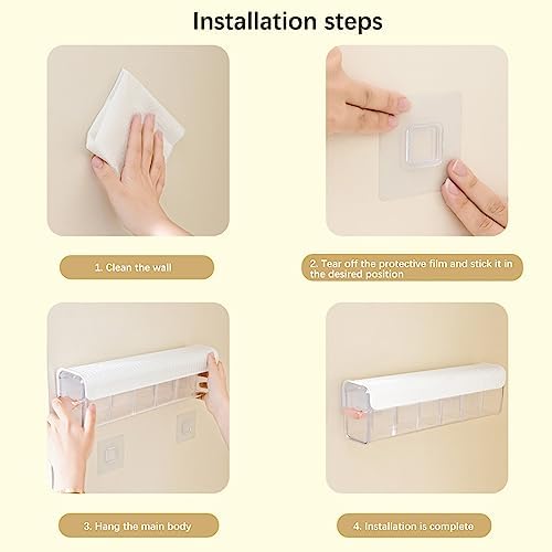 3 Pcs 2023 New Clear Wall Mounted Drawer Organizer, Wall Hanging Transparent Underwear Panties Storage Box Punch-Free Multifunctional Storage Box for Clothes, Socks (3pcs Blue)