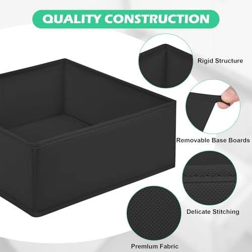 Drawer Clothing Organizer 16-Pack, Black Underwear Dividers