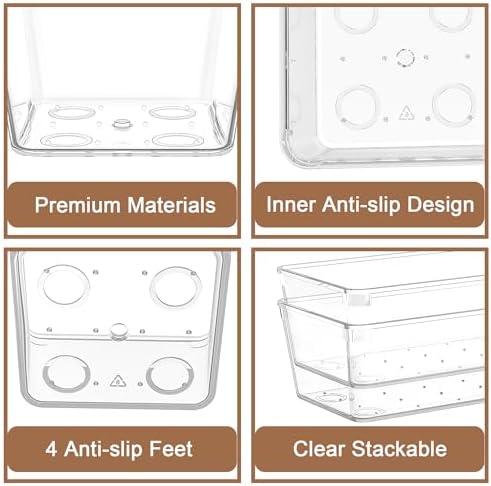 14Pack Desk Clear Drawer Organizers 6"*9" for Vanity, Bathroom, Office